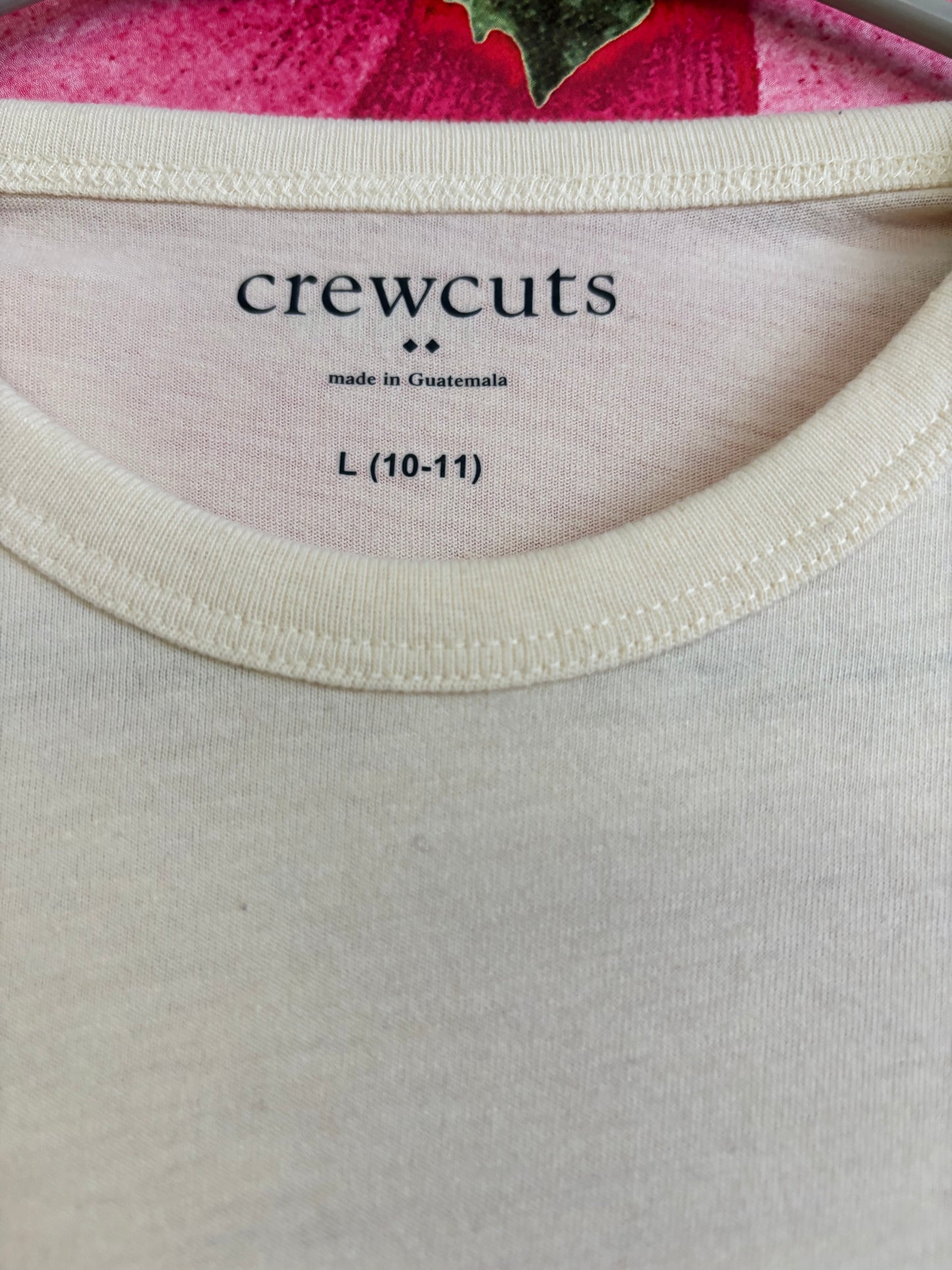 Crewcuts long sleeve shirts. (2) Cream with burgundy SUPER THANKFUL. Red with white HOLIDAY CREW. Size 10 / 11