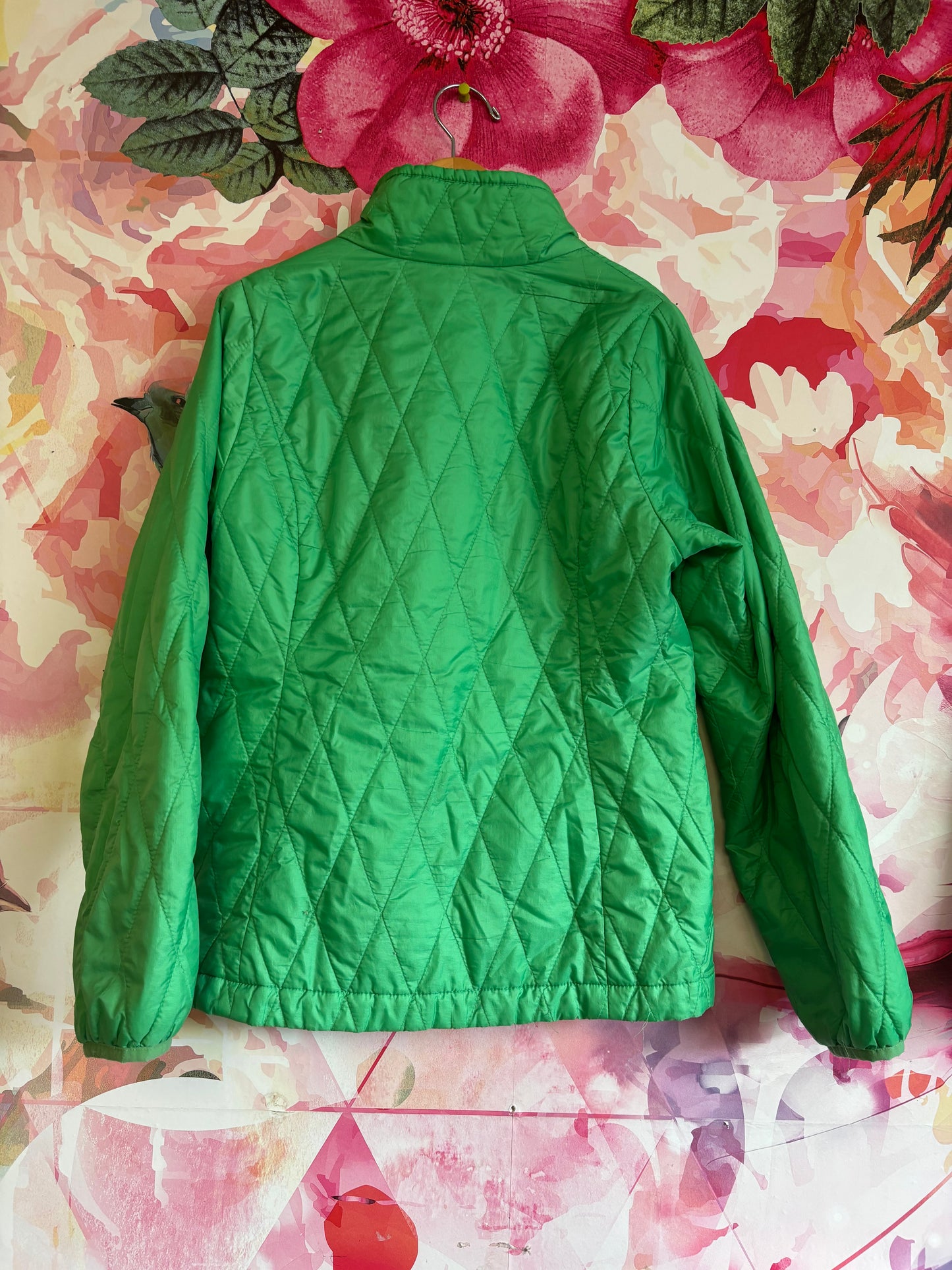 Patagonia bright green quilted jacket. Size 12.