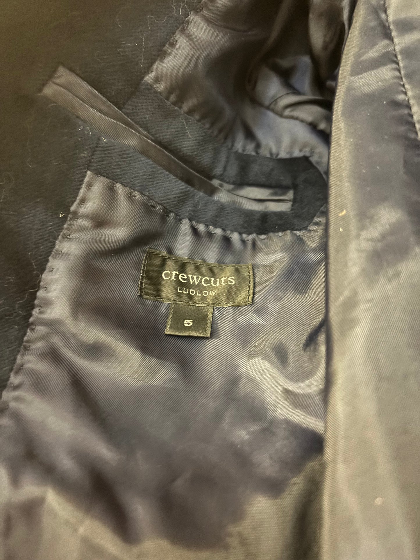 J. Crew Crewcuts navy blue velvet Ludlow blazer. Size 5T