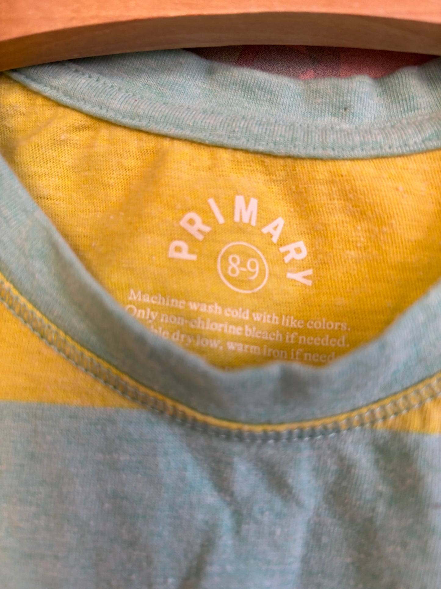 Primary blue/yellow stripe tank top. Size 8 / Size 9