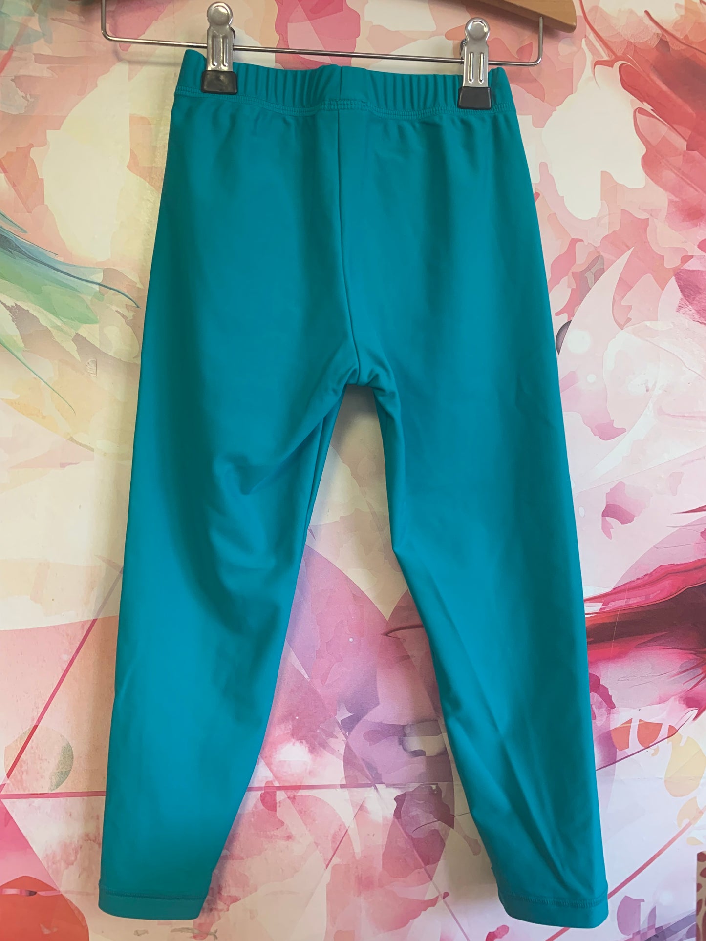 Polarn O. Pyret teal blue rash guard leggings. Eco-UV surfer pants. Size 2T - 4T.