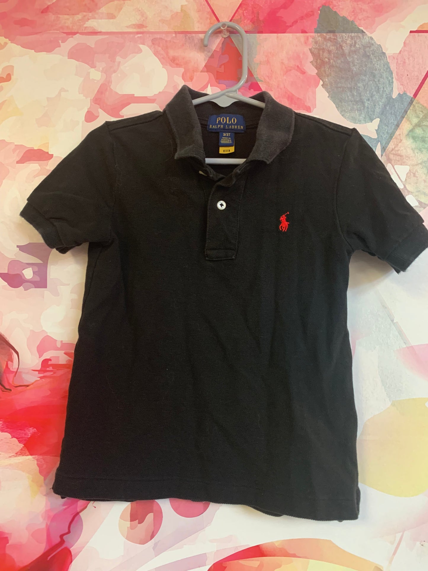 Polo Ralph Lauren black short sleeve polo. Size 3T