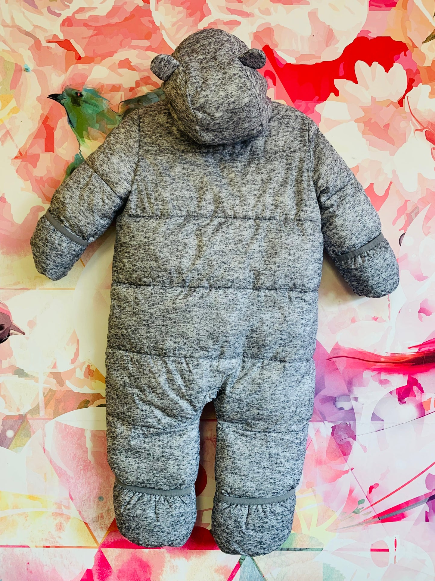 Baby Gap grey snow suit with hood. Size 12-18m