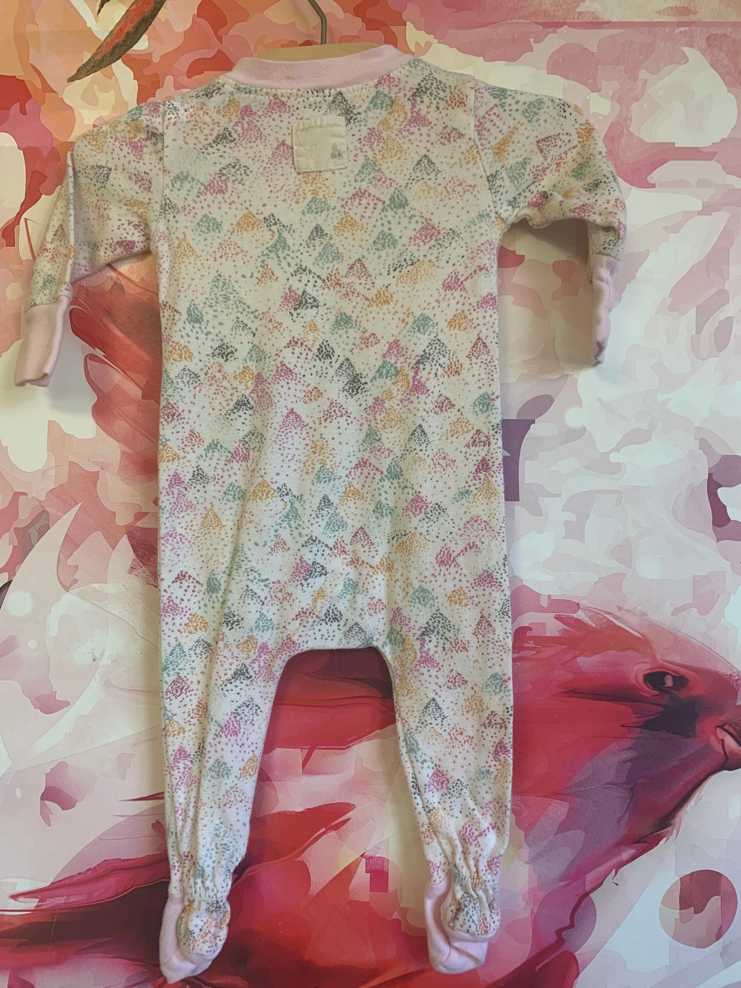 Bundle! Burt’s Bees pink, grey, green, orange zipper romper. Kissy Kissy Fleece lined snap romper with zebras. Size 0-3m / NB