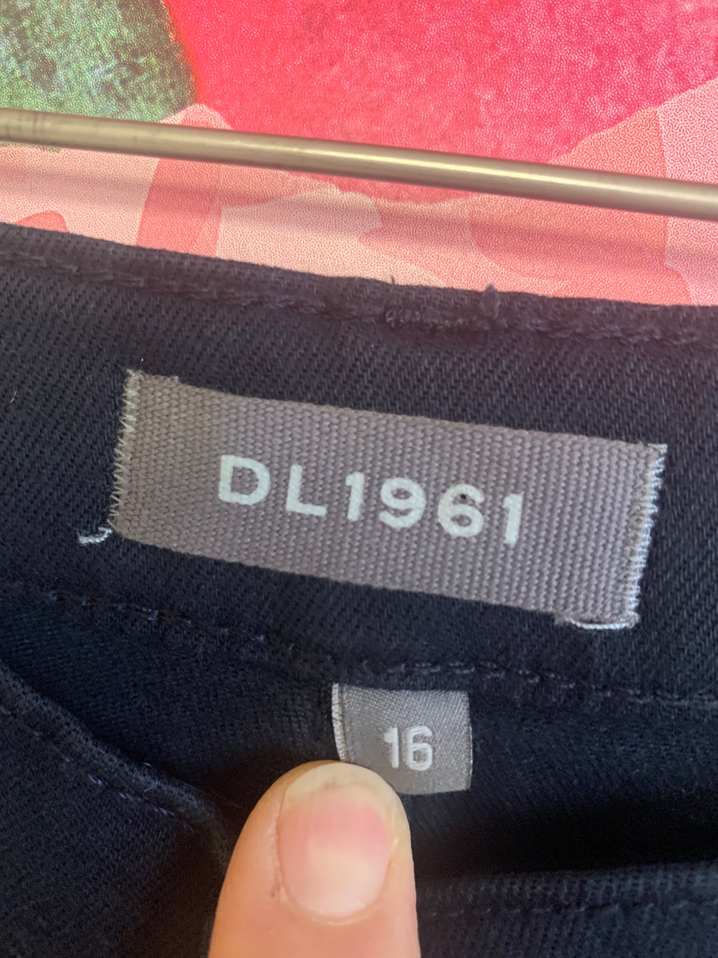 DL1961 black stretchy jeans with adjustable waist. Size 16