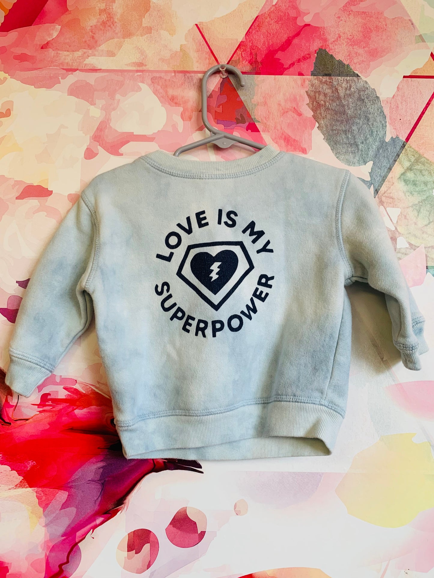 Baby Gap light blue/white sweatshirt. Size 6-12m