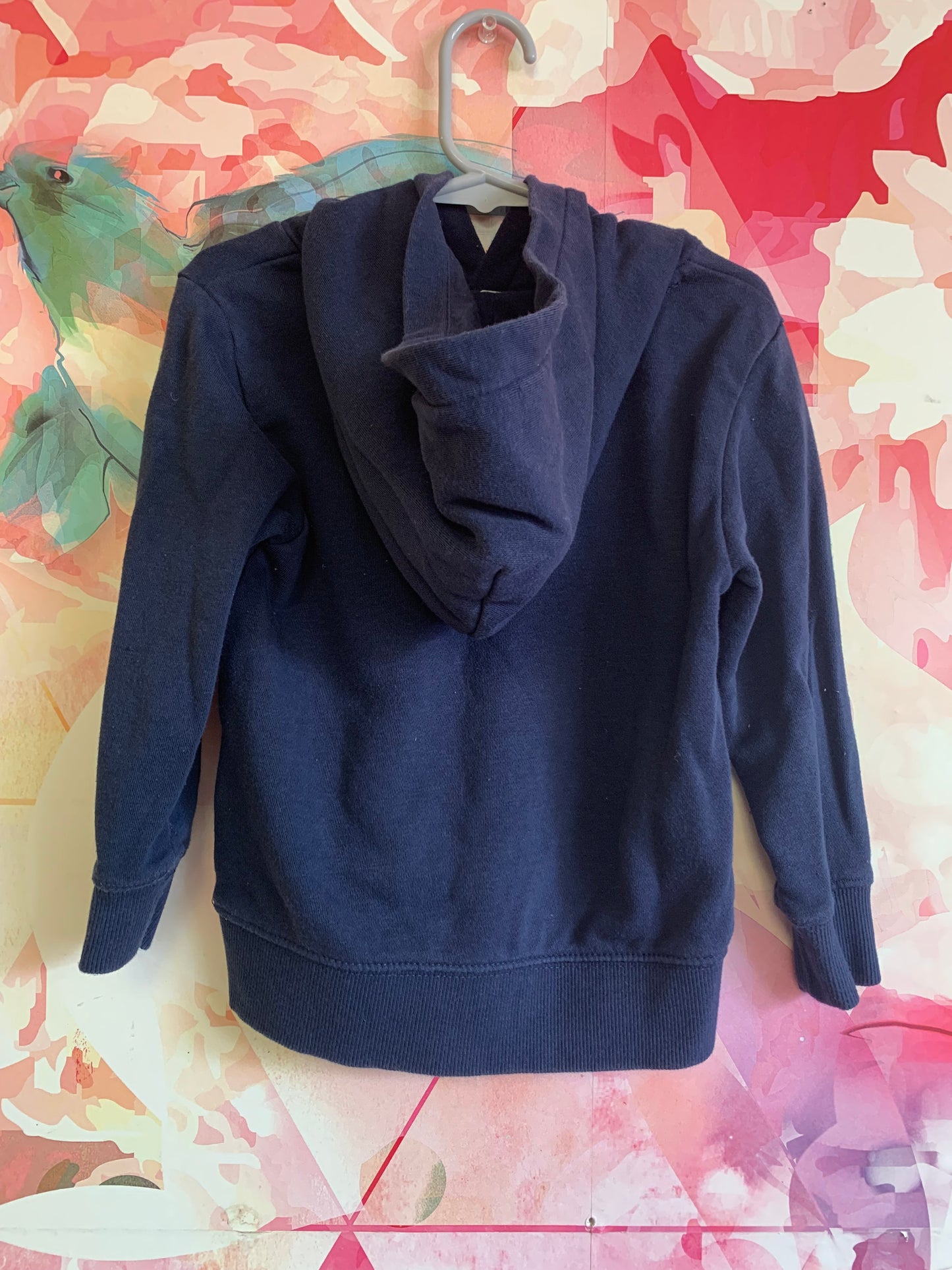 H&M blue hoodie pullover with gold sequin lion face. Size 3T / 4T