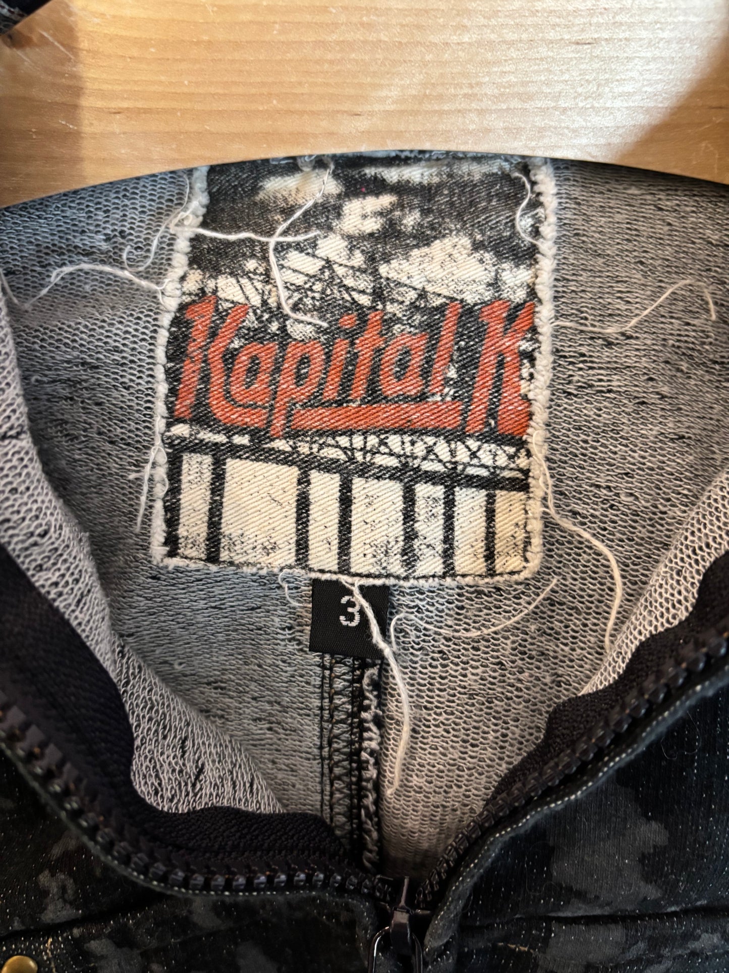 Kapital K black zip up hoodie. Size 3T