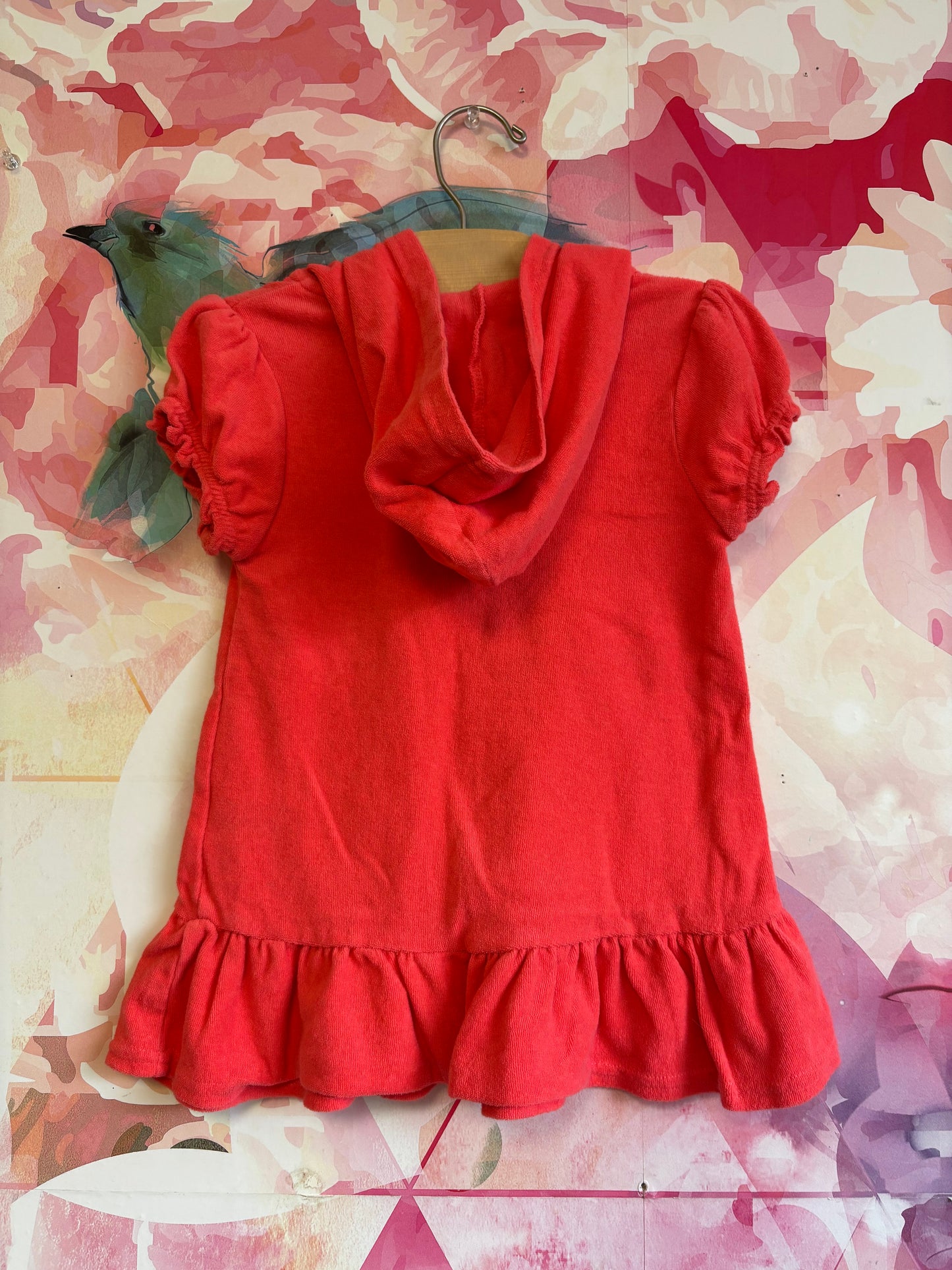 Pink platinum short sleeve hooded swim coverup. Size 3T