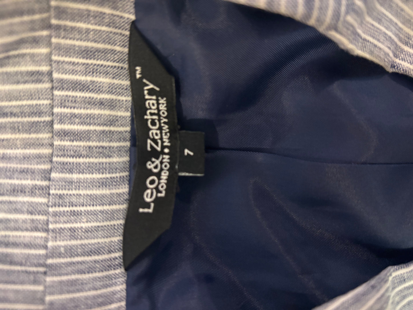 Leo & Zachary blue and white stripe blazer. Size 7.