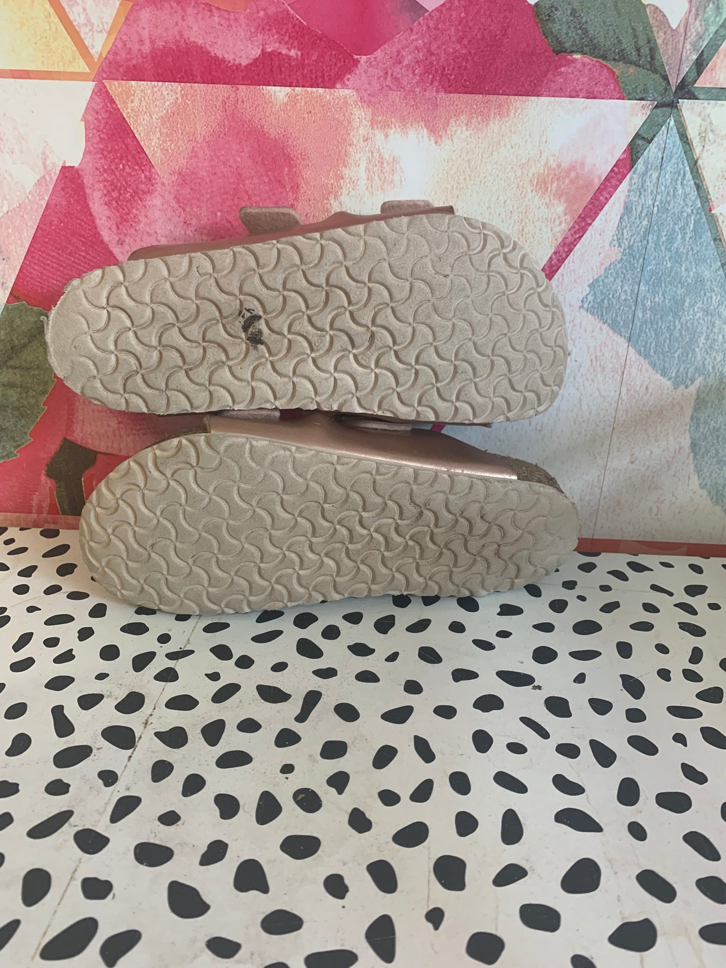 Rose gold Birkenstock sandals. Size 2.5