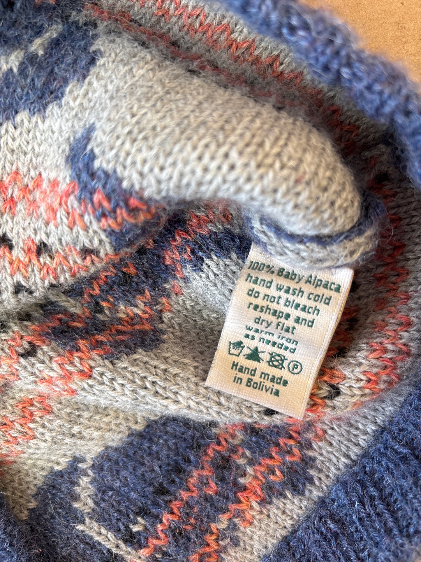 nanay blue 100% baby alpaca long cardigan sweater with elephant faces. Size 4T
