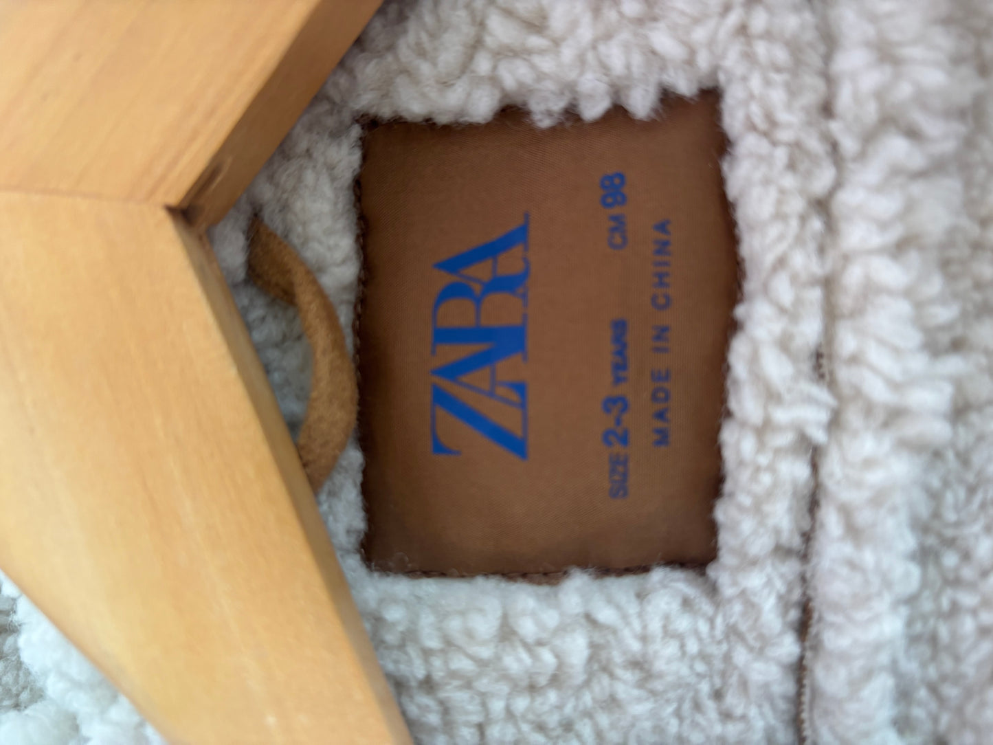 Zara brown suede fleece lined jacket with hood. Size 2T / 3T