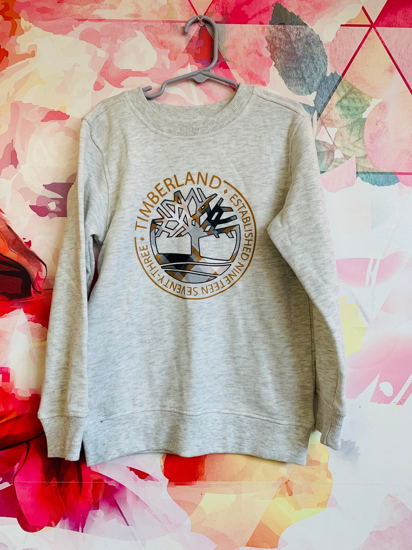 Timberland grey crewneck logo sweatshirt. Size 6T