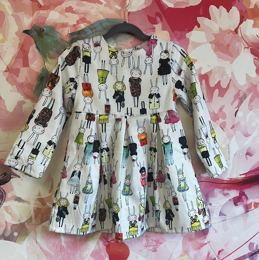 Lola and the Boys Long Sleeve Bunny Girl Dress Size 5T / 6T