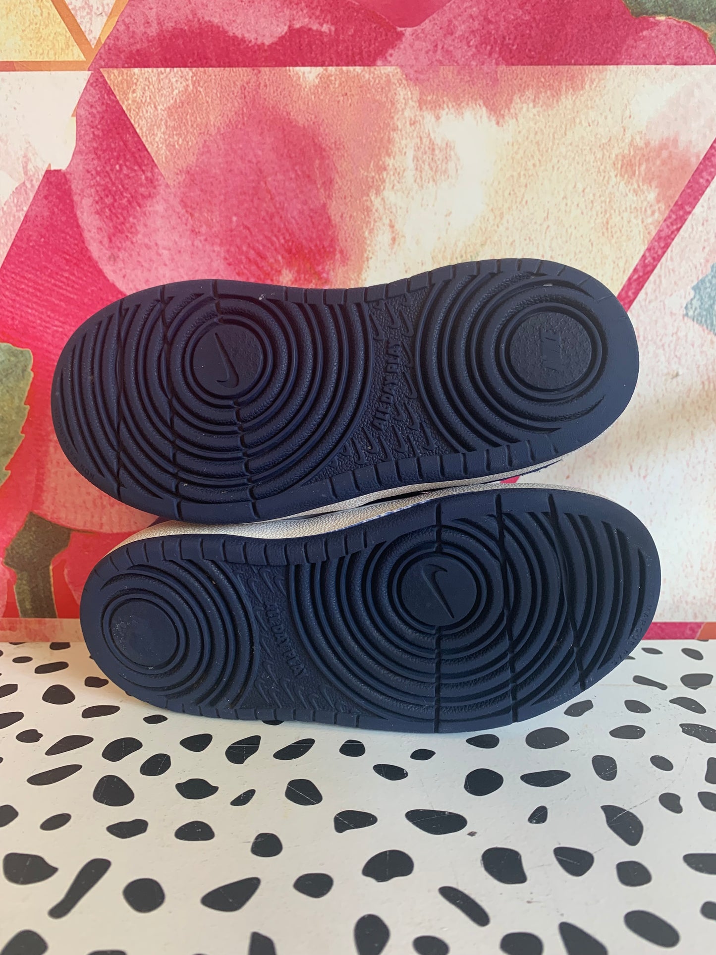 Nike blue/white high top sneakers with double Velcro. Size 9