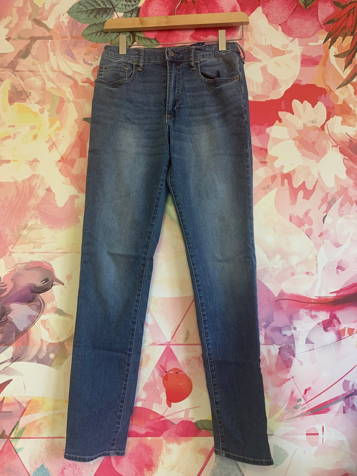 Gap blue jeans with adjustable waist. Size 16.