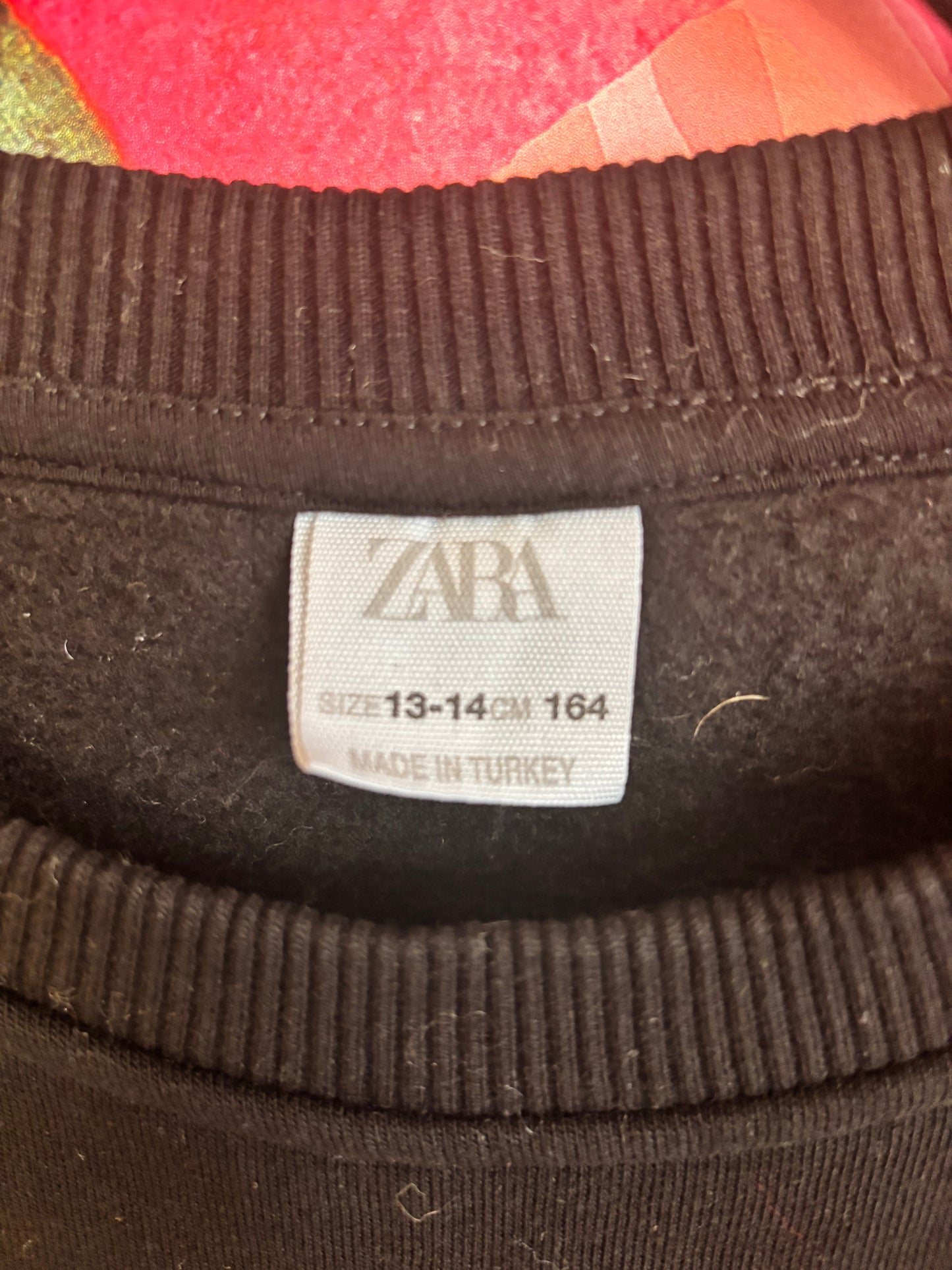 Zara black & white sweatshirt blouse tunic top. Size 14T.