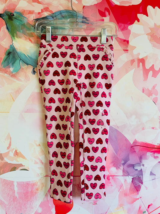 Children’s Place pink leggings with valentines heart candies design. *New with Tags* size 4T