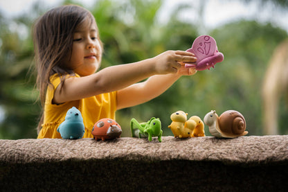Tikiri Toys LLC - Snail Natural Rubber Teether, Rattle & Bath Toy