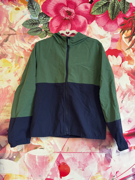 Crewcuts outerwear hooded green & blue jacket. Size 16T.