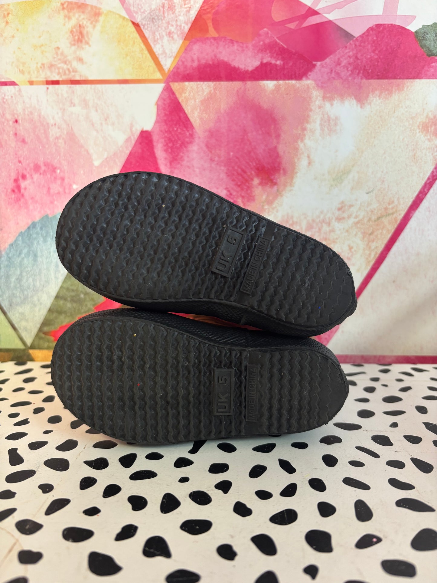 Hunter Rain Boots. Black & Brown Animal Print. Size 6B.