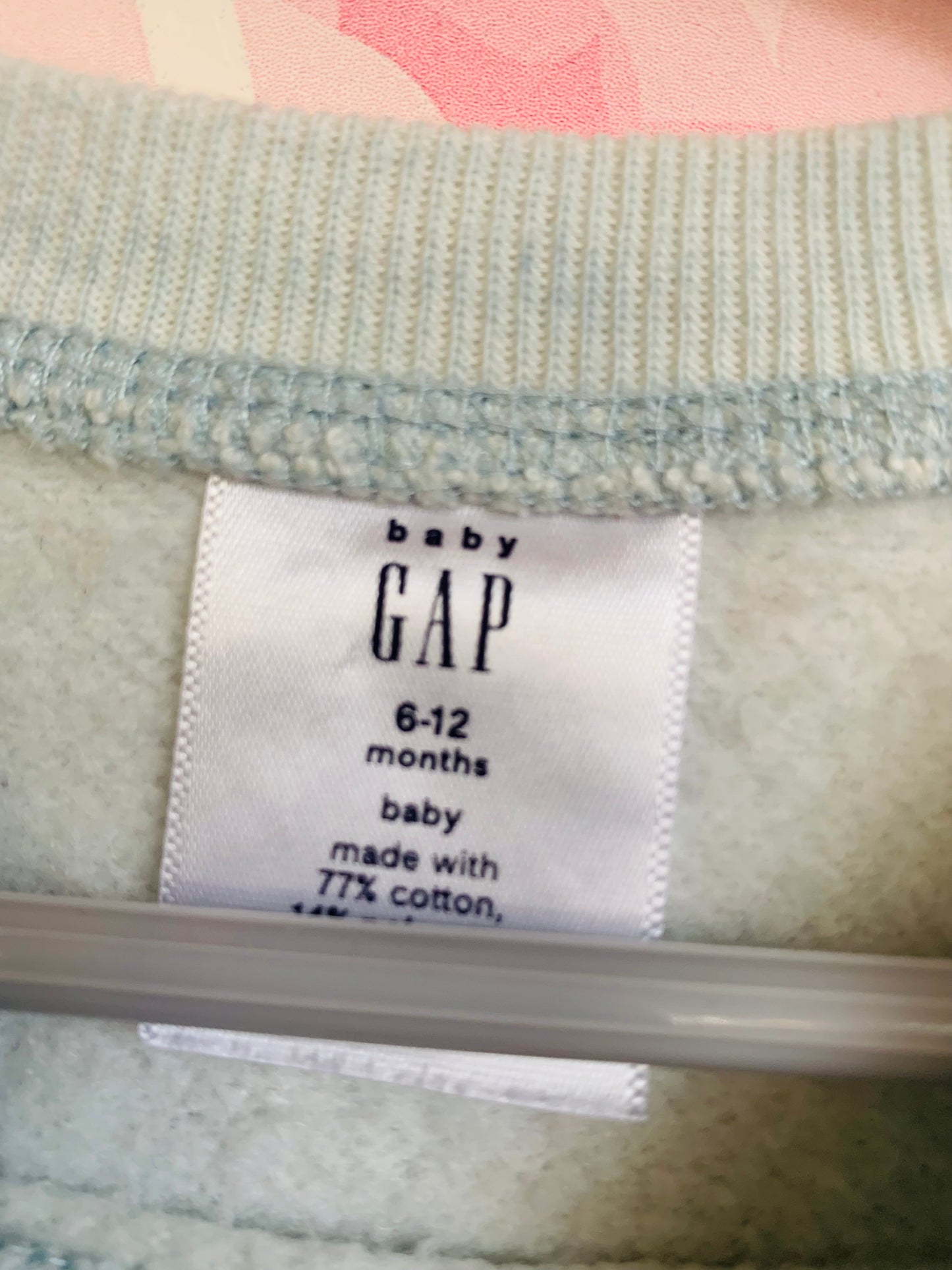 Baby Gap light blue/white sweatshirt. Size 6-12m