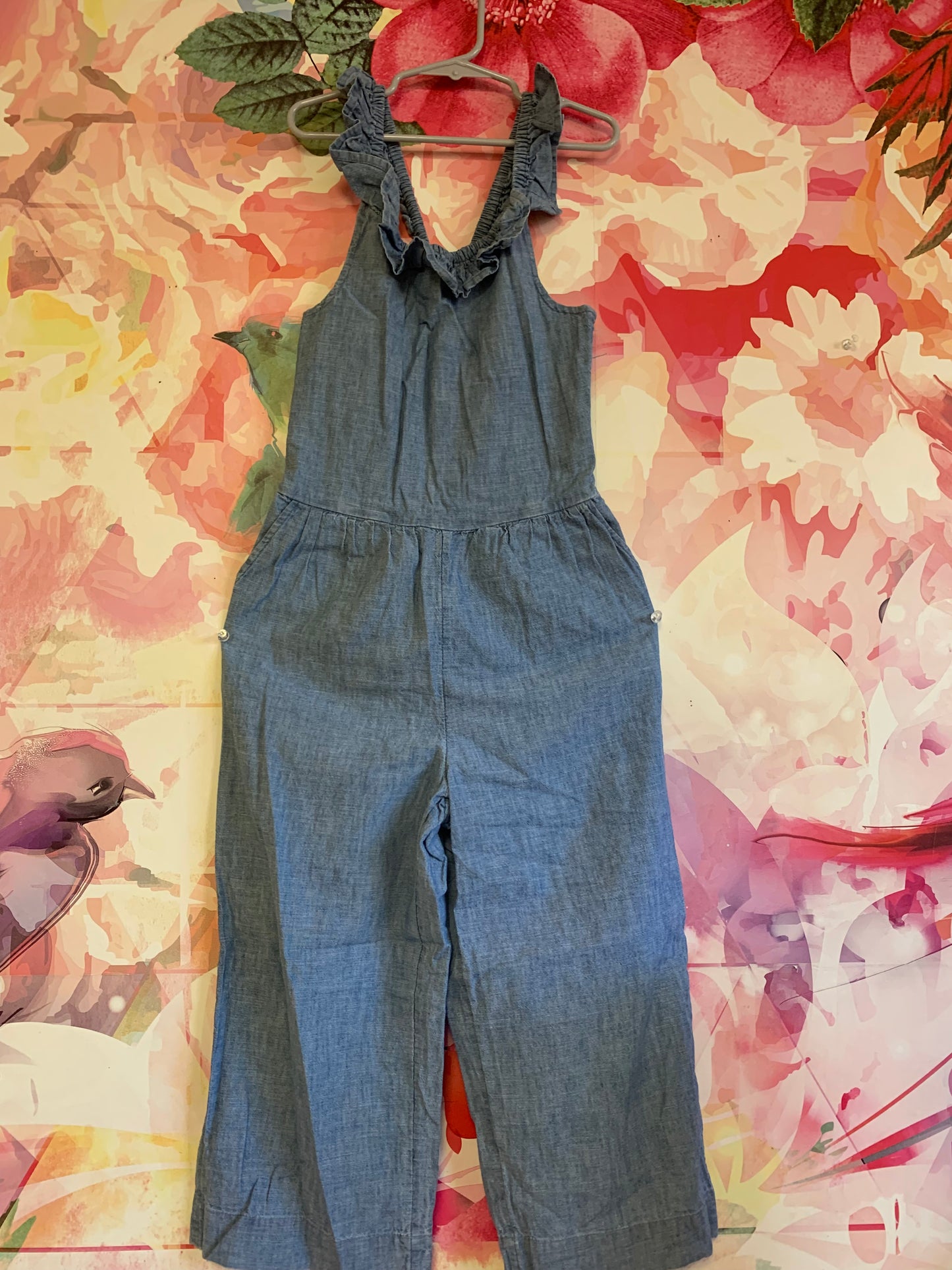 Gap Kids blue romper with pockets. Size 8