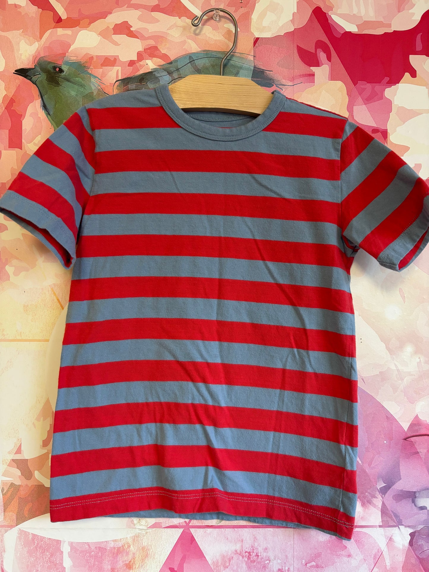 Crewcuts red/blue stripe short sleeve shirt. Size 8 / Size 9
