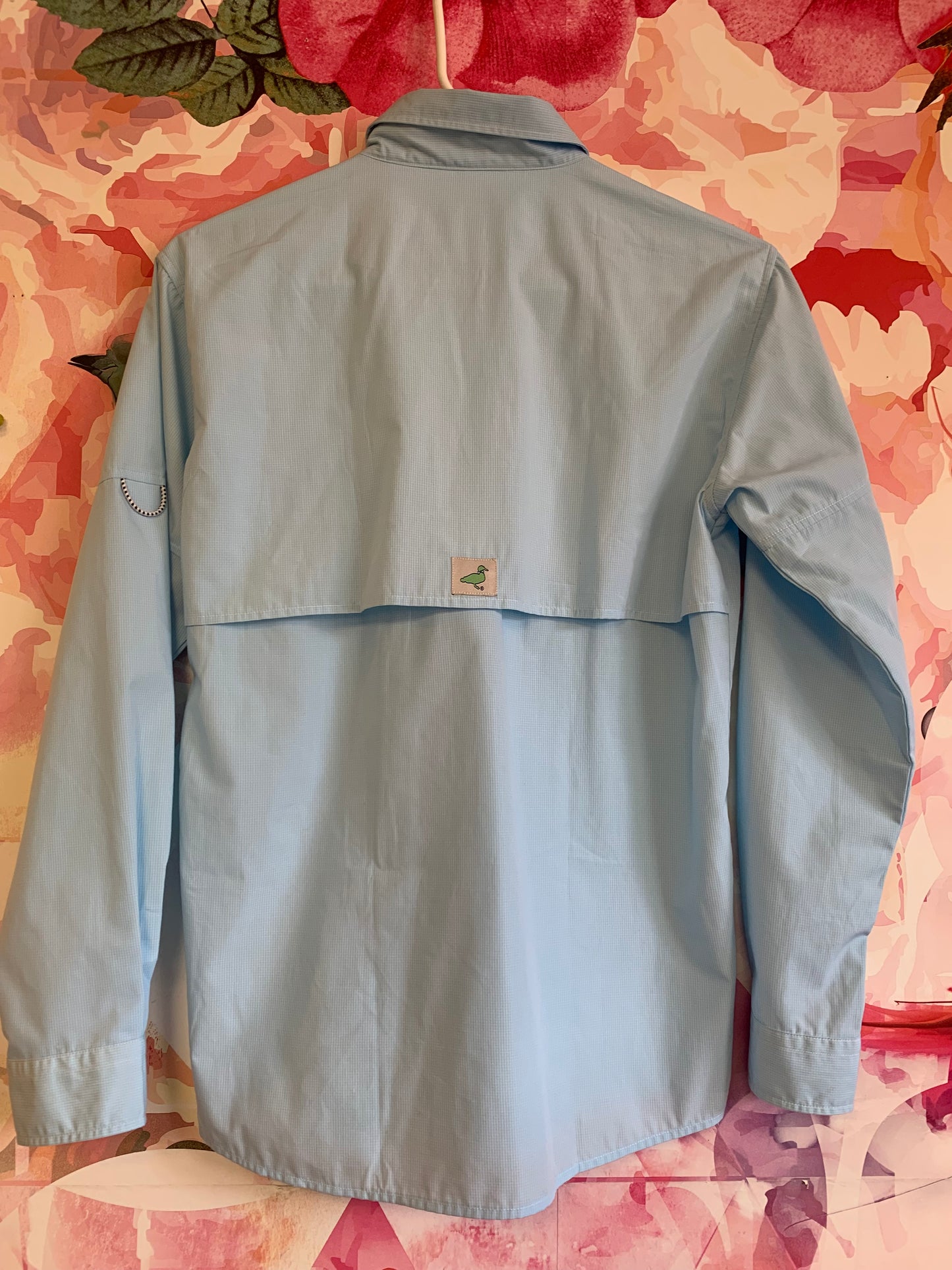 Properly Tied light blue Performance Fishing Shirt. Long sleeve button down shirt. Size 14/16.