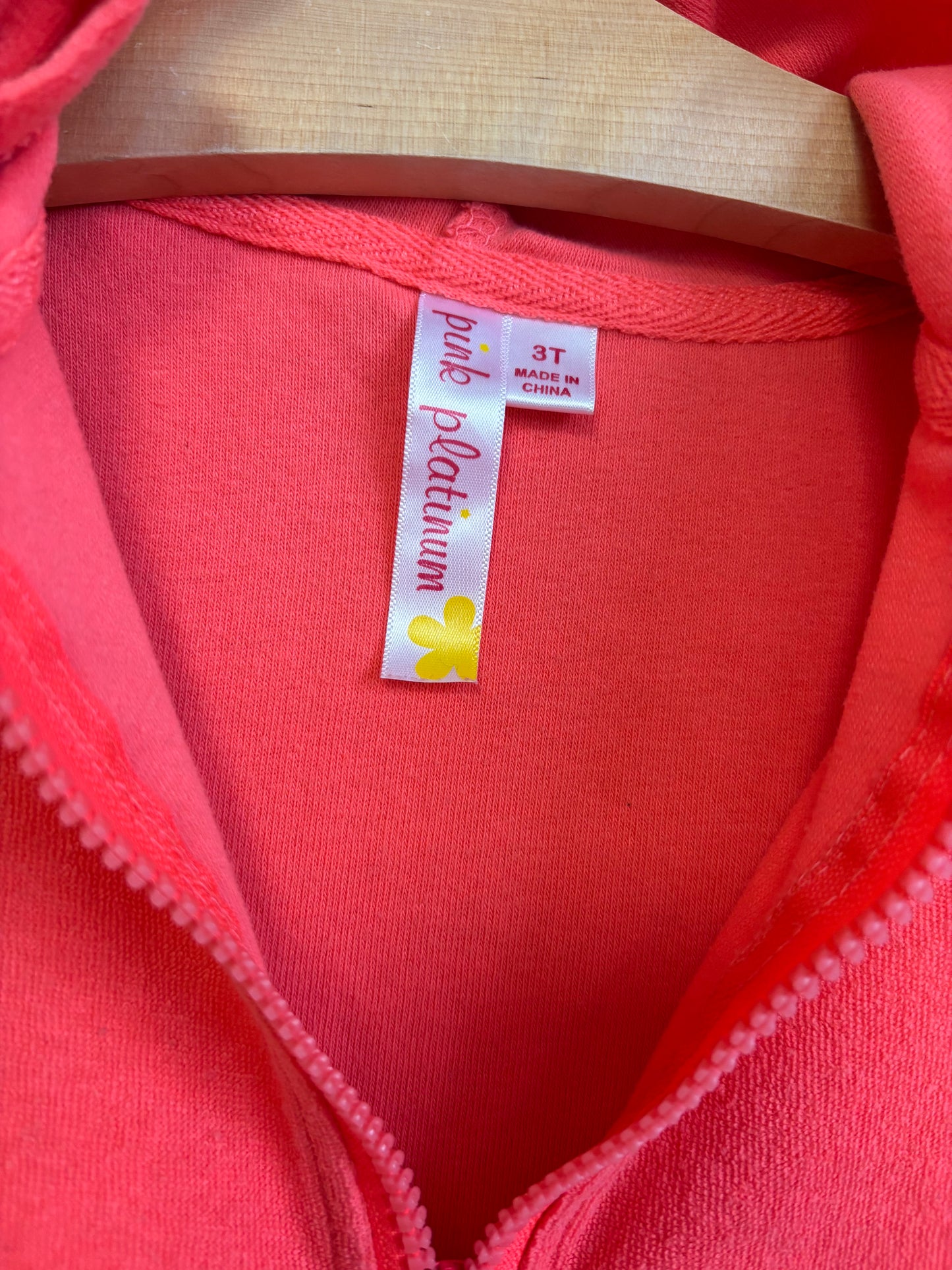 Pink platinum short sleeve hooded swim coverup. Size 3T