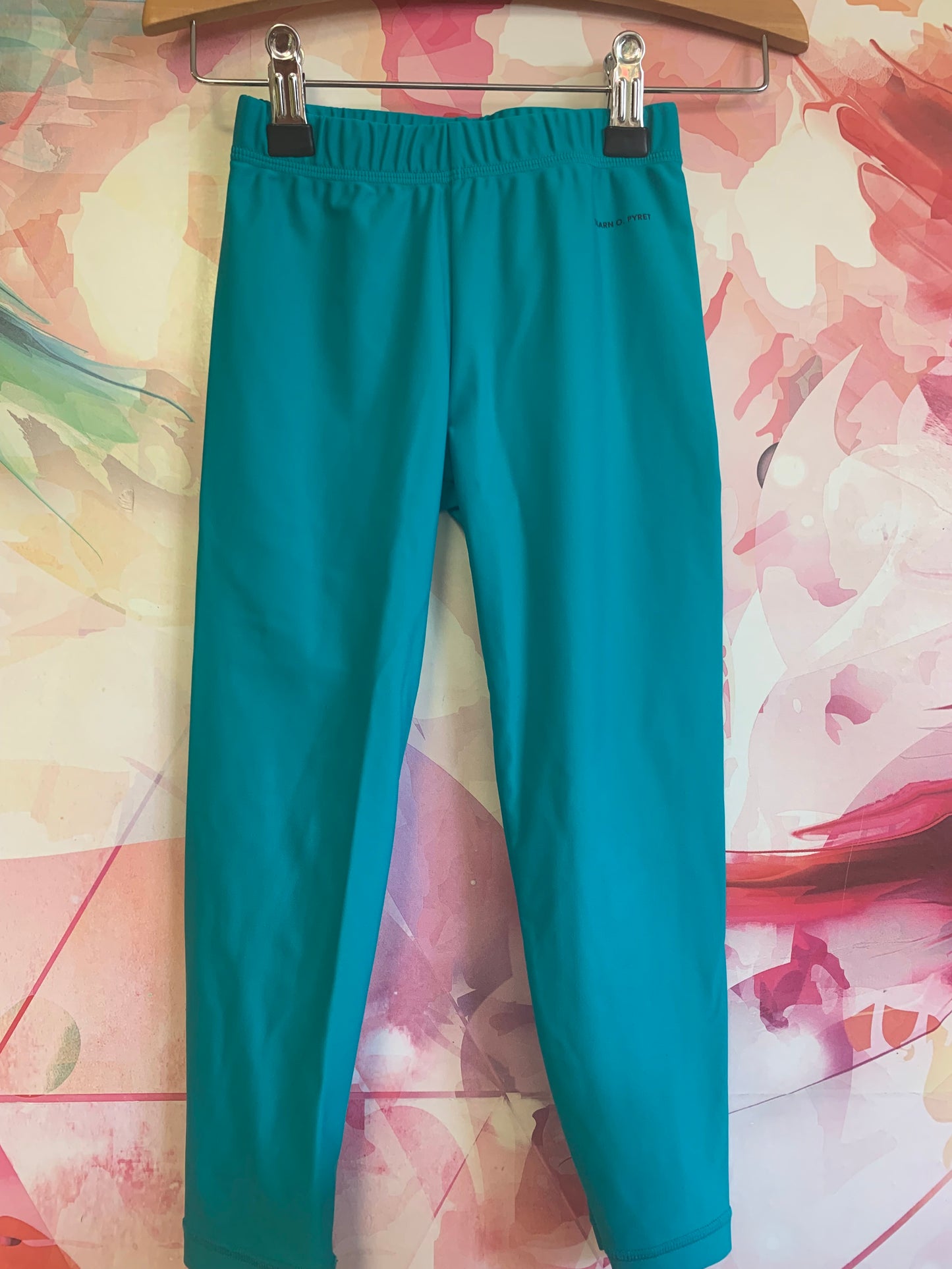 Polarn O. Pyret teal blue rash guard leggings. Eco-UV surfer pants. Size 2T - 4T.