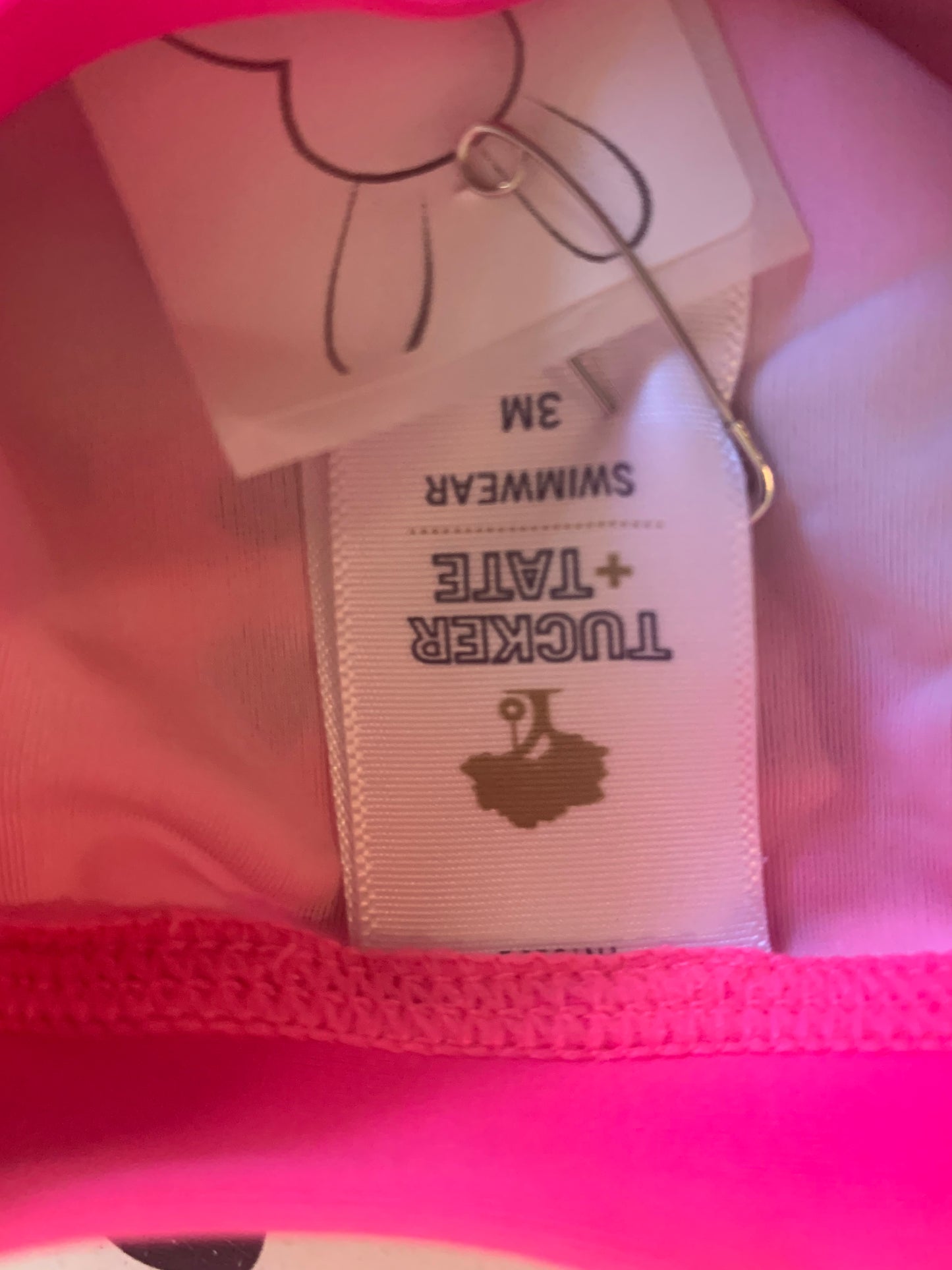 Tucker & Tate pink/white tie dye shorts swim suit with zipper. Size 3m