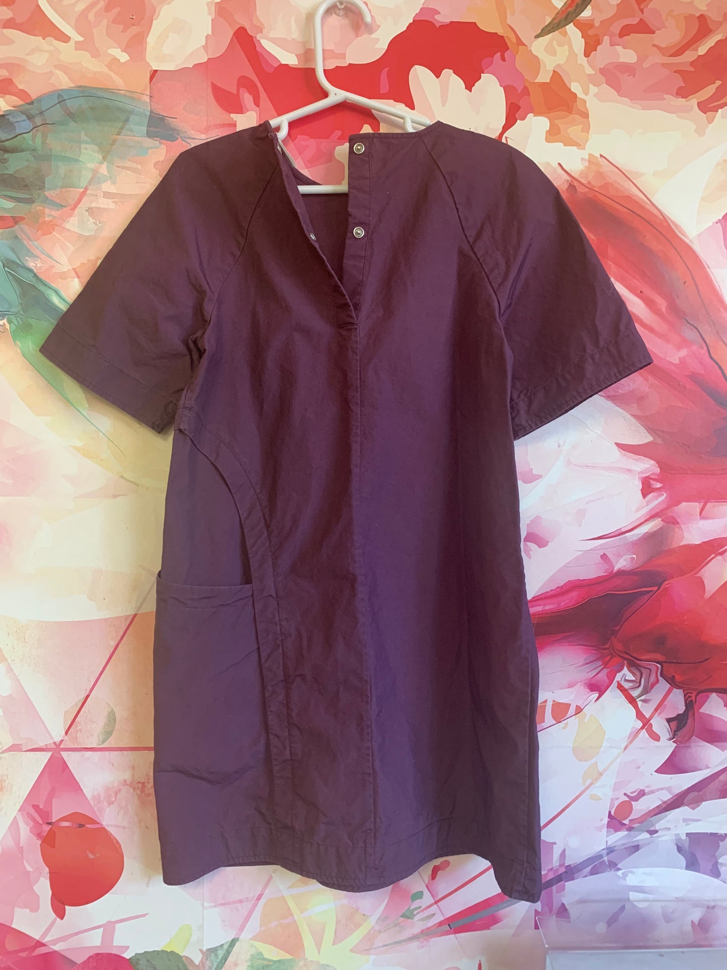 COS short sleeve purple dress with one pocket. Snap closure on back. Size 4T - 6T