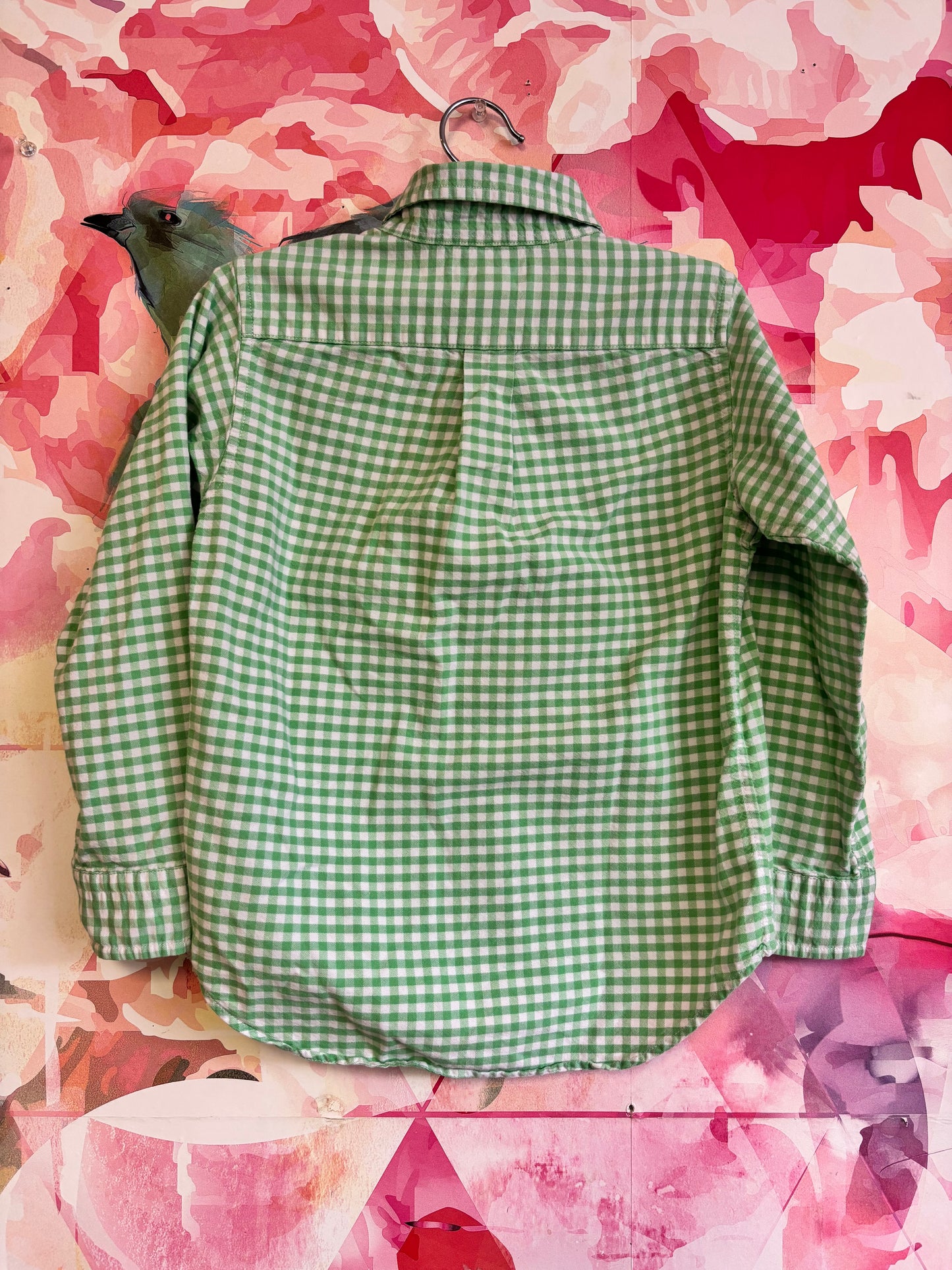 Ralph Lauren green & white checkered button down. Size 6T