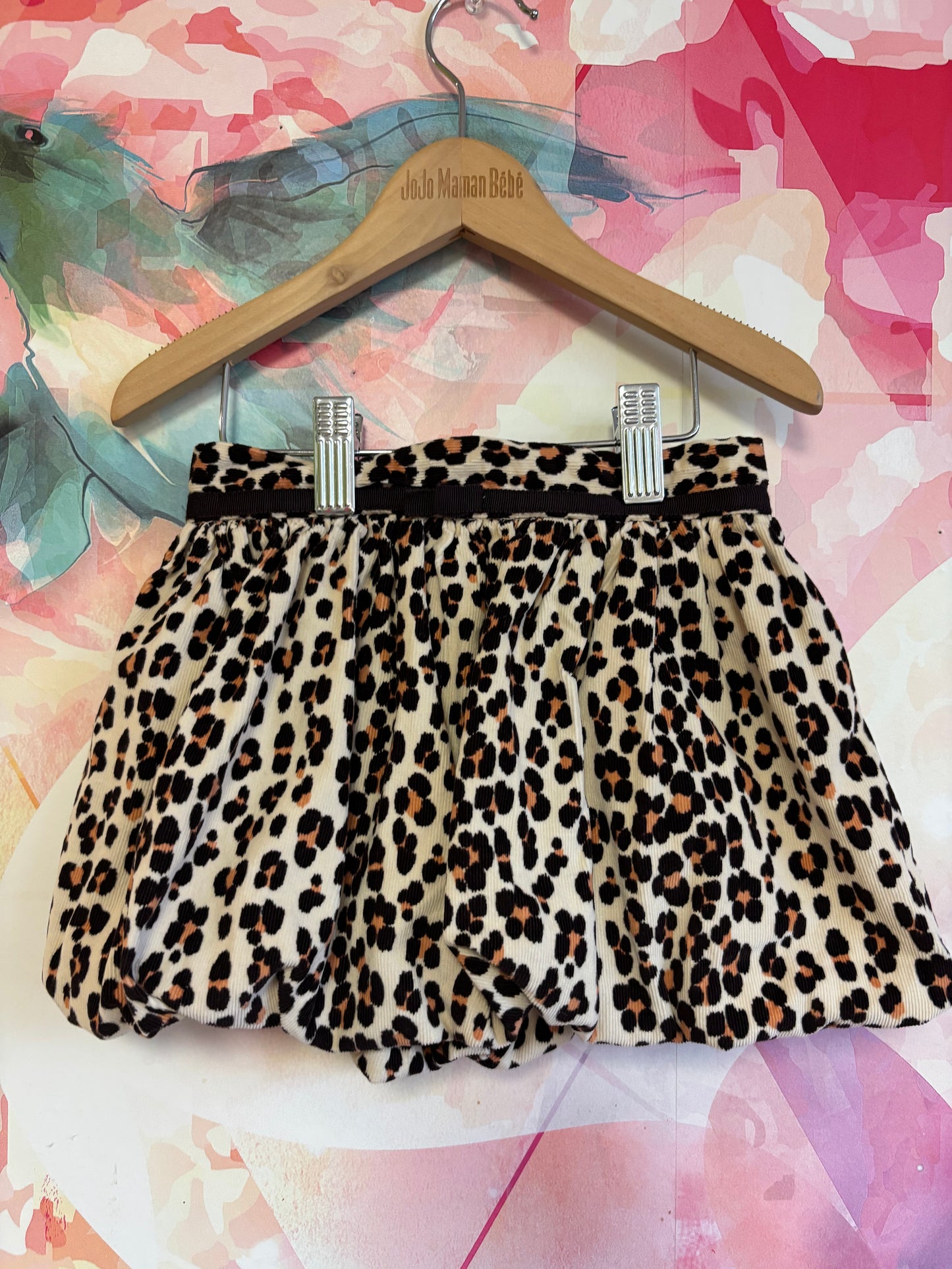 Baby Gap brown, cream, black animal print corduroy bubble skirt. Size 2T