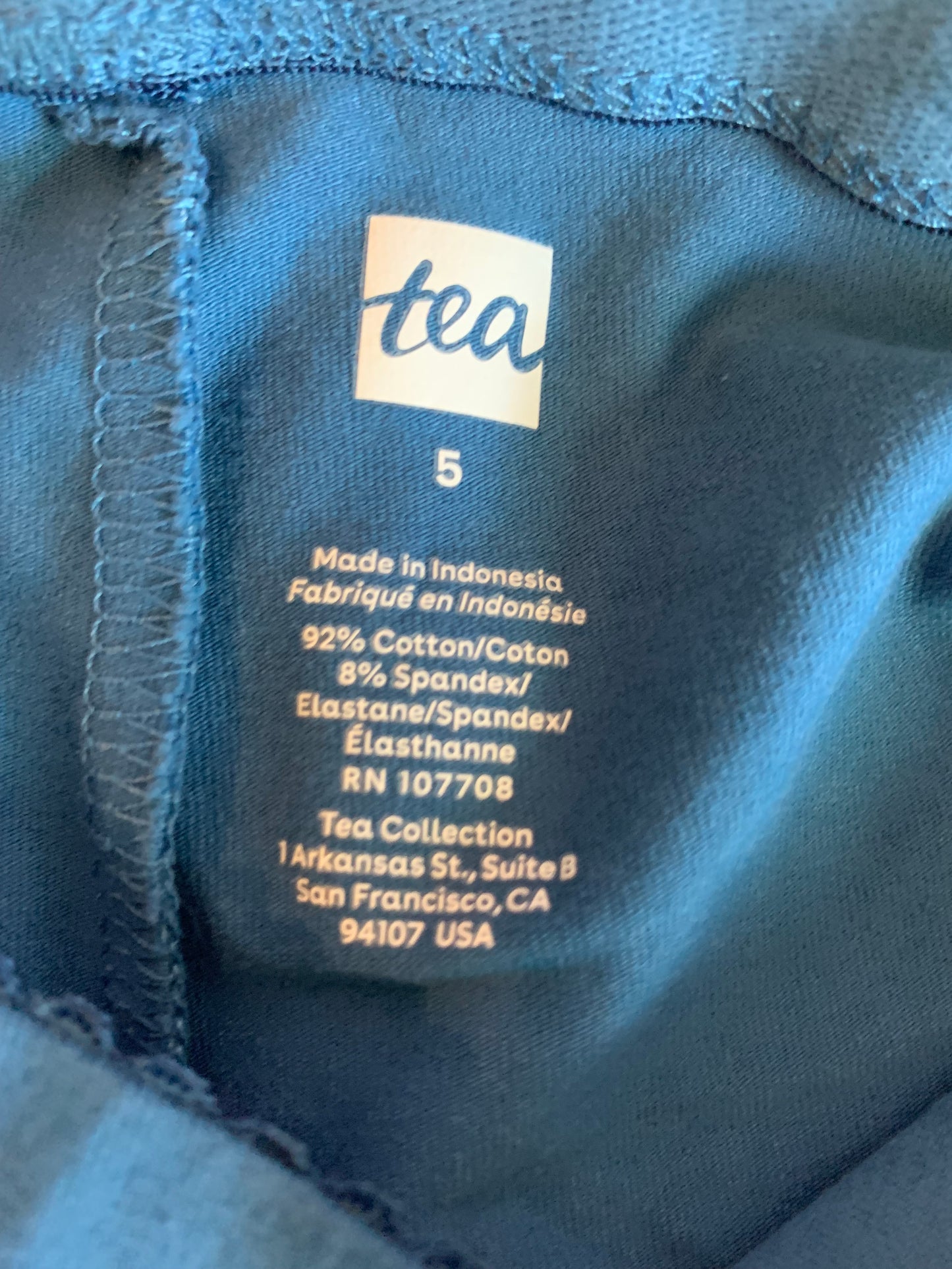 Harper Canyon pink rainbow short sleeve dress Size 4T & Tea Collection blue leggings Size 5T