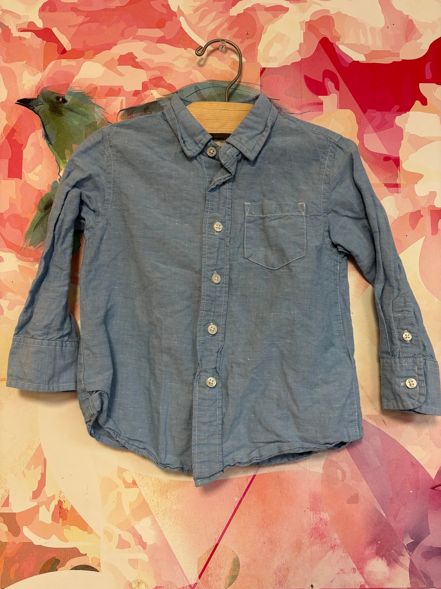 Crewcuts blue button down. Size 3T
