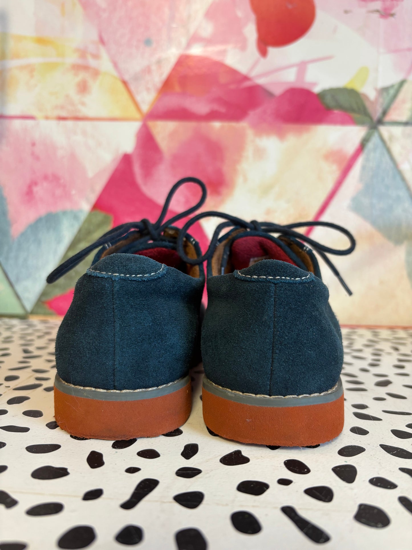 Florsheim blue suede lace up oxfords. Size 2 shoes.