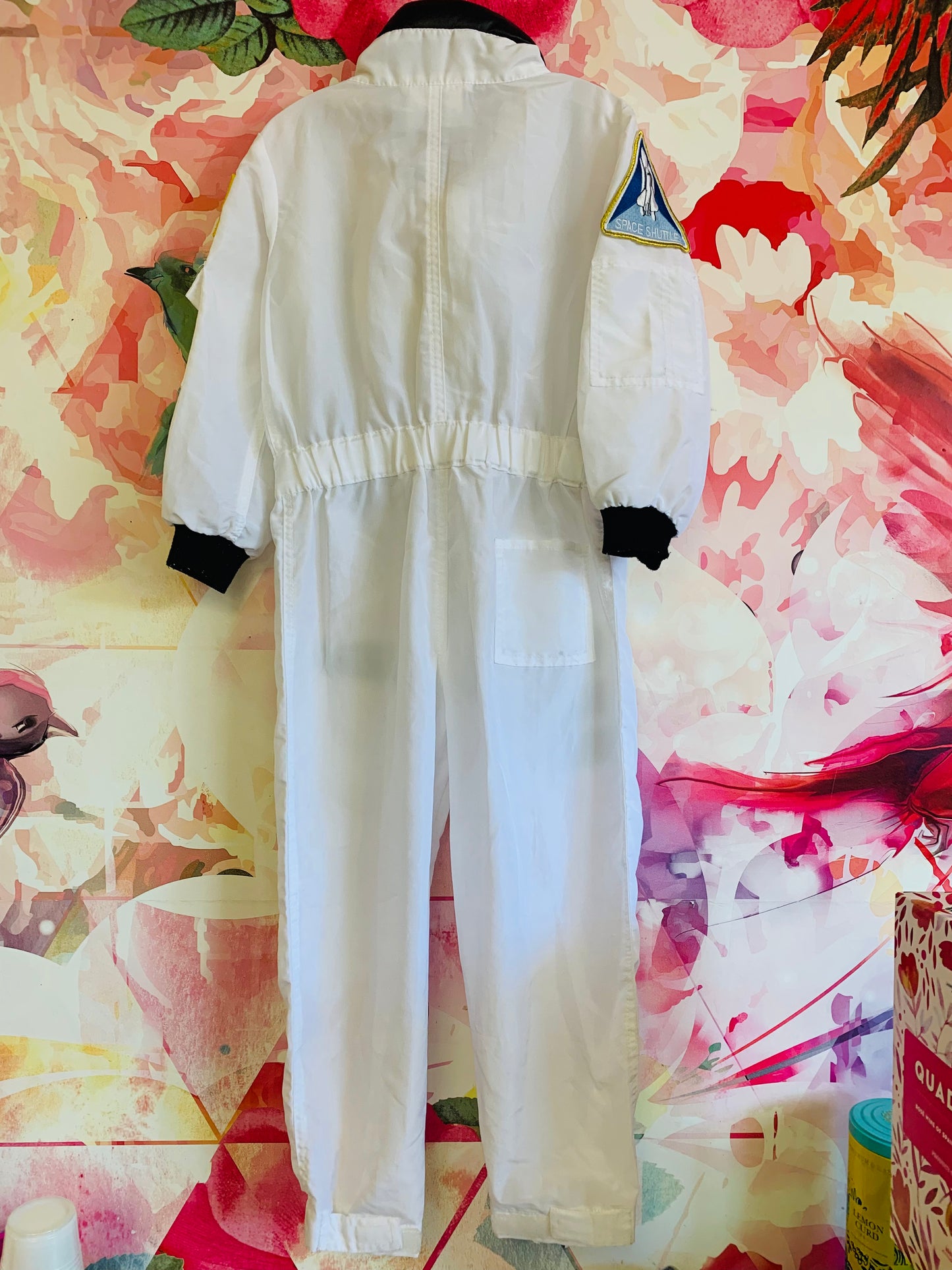 Get Real Gear astronaut dress up & Halloween costume. White & black with patches and clips. Size 4T - 6T