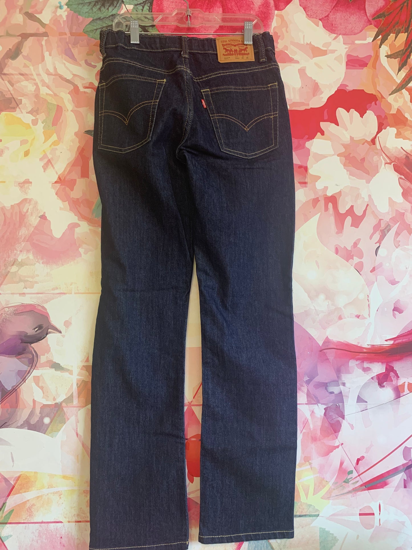 Levi’s dark blue jeans with adjustable waist. size 16 regular