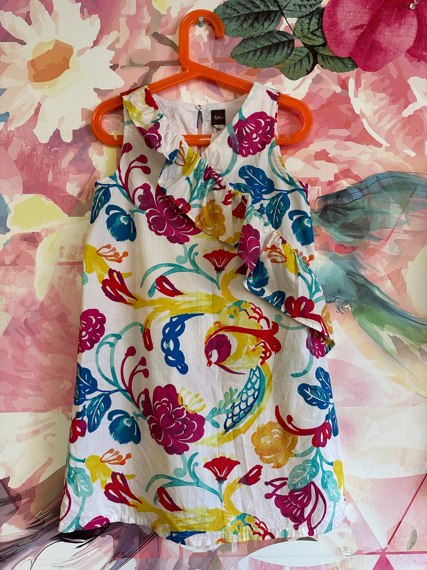 Tea Collection Multicolored Floral Sleeveless Dress. 6T