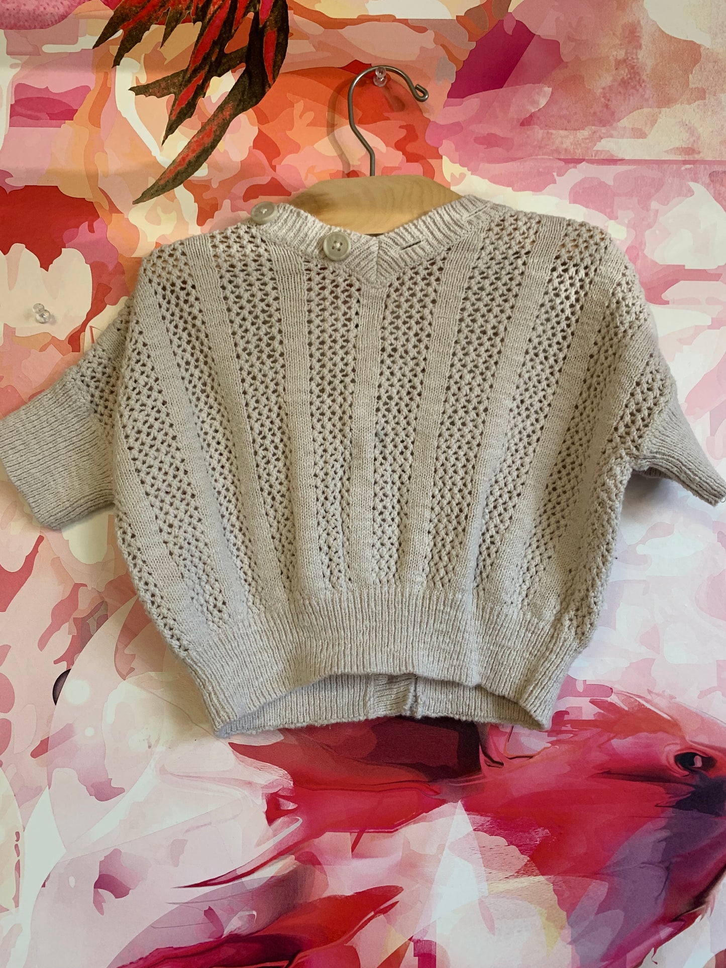 Tea Collection beige crocheted Mediterranean Cardigan. Size 2T / 3T