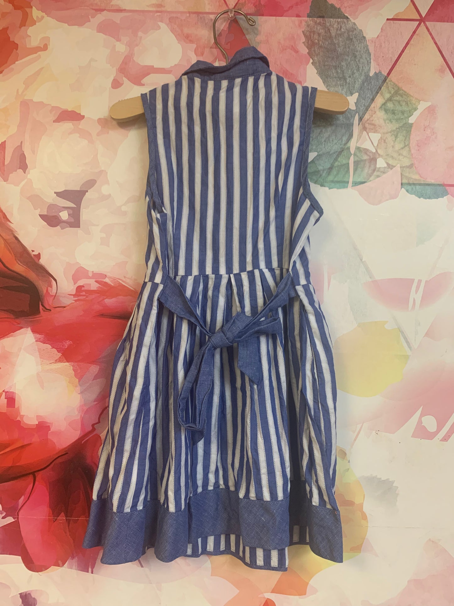 Milly Minis blue & white stripe sleeveless dress. Size 6T