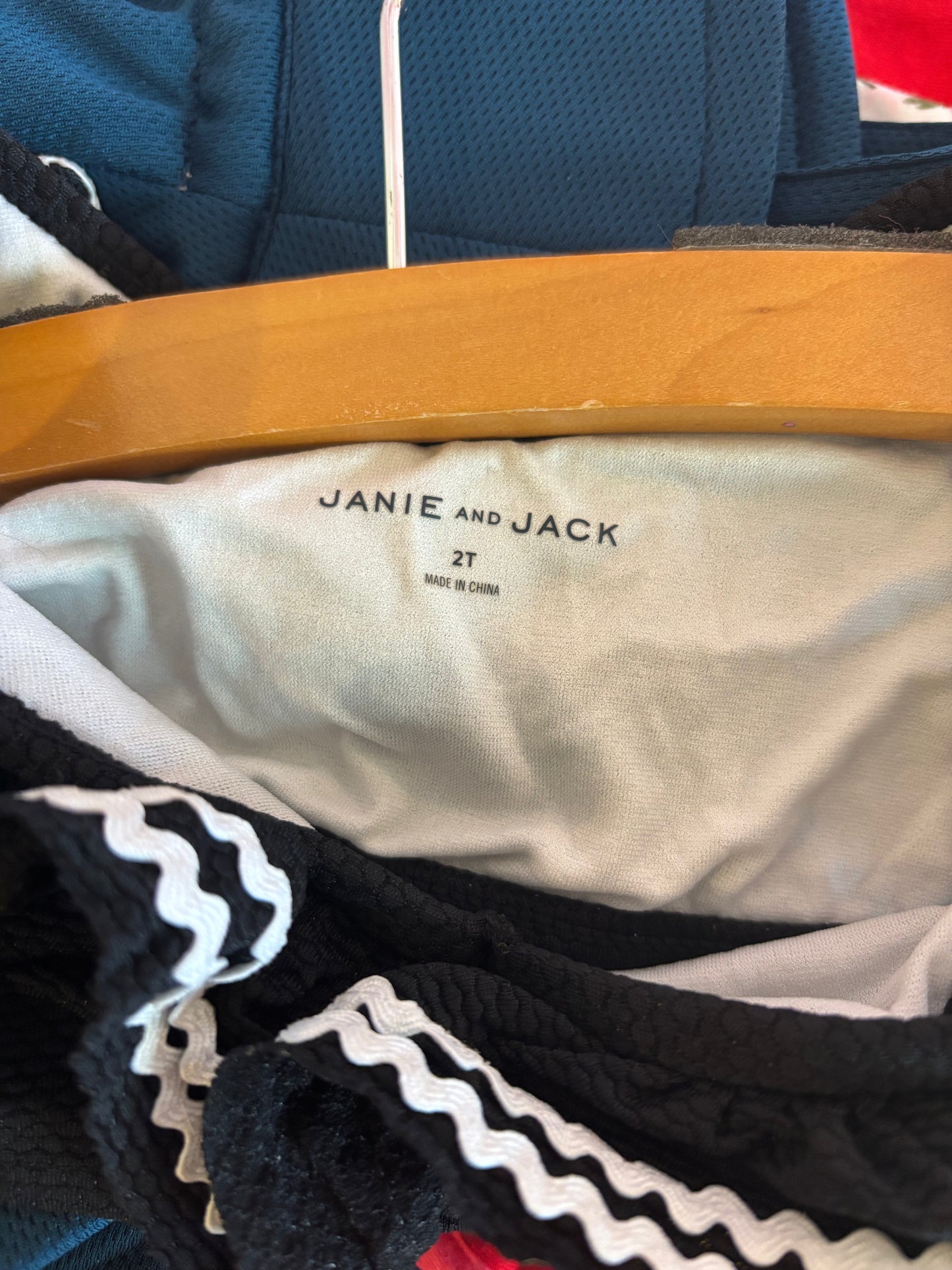 Janie & Jack black & white two piece bikini bathing suit. Size 2T.