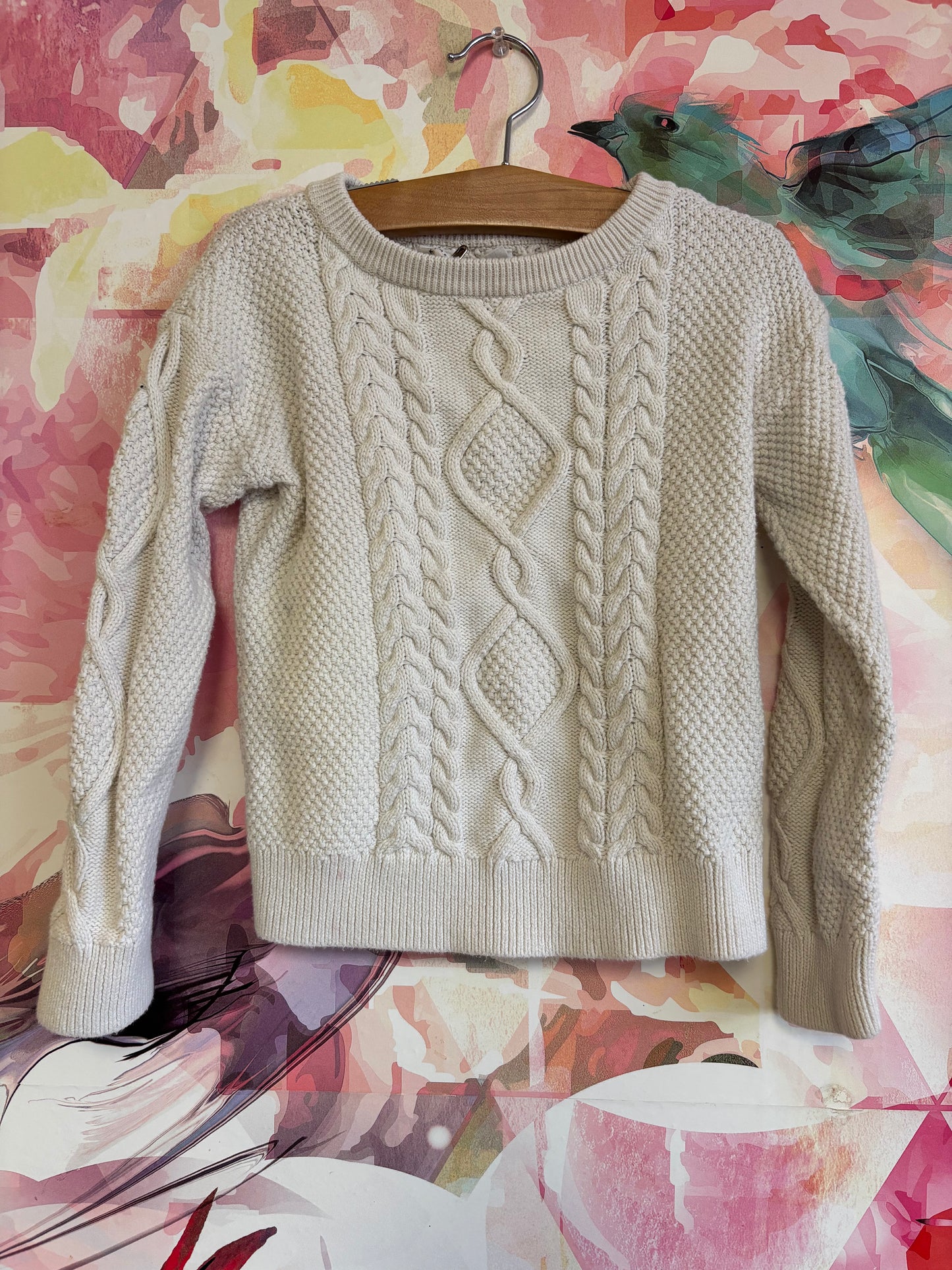 Gap cream knit crewneck sweater. Size 6T / 7T