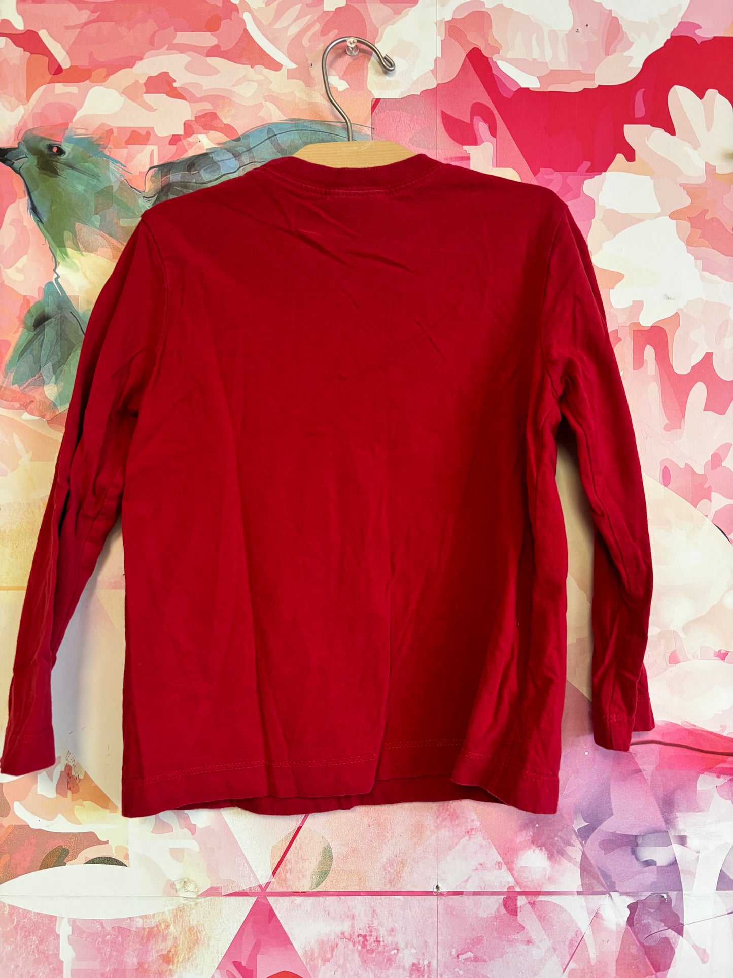 Hanna Andersson red long sleeve top with blue truck appliqué. Size 5T.