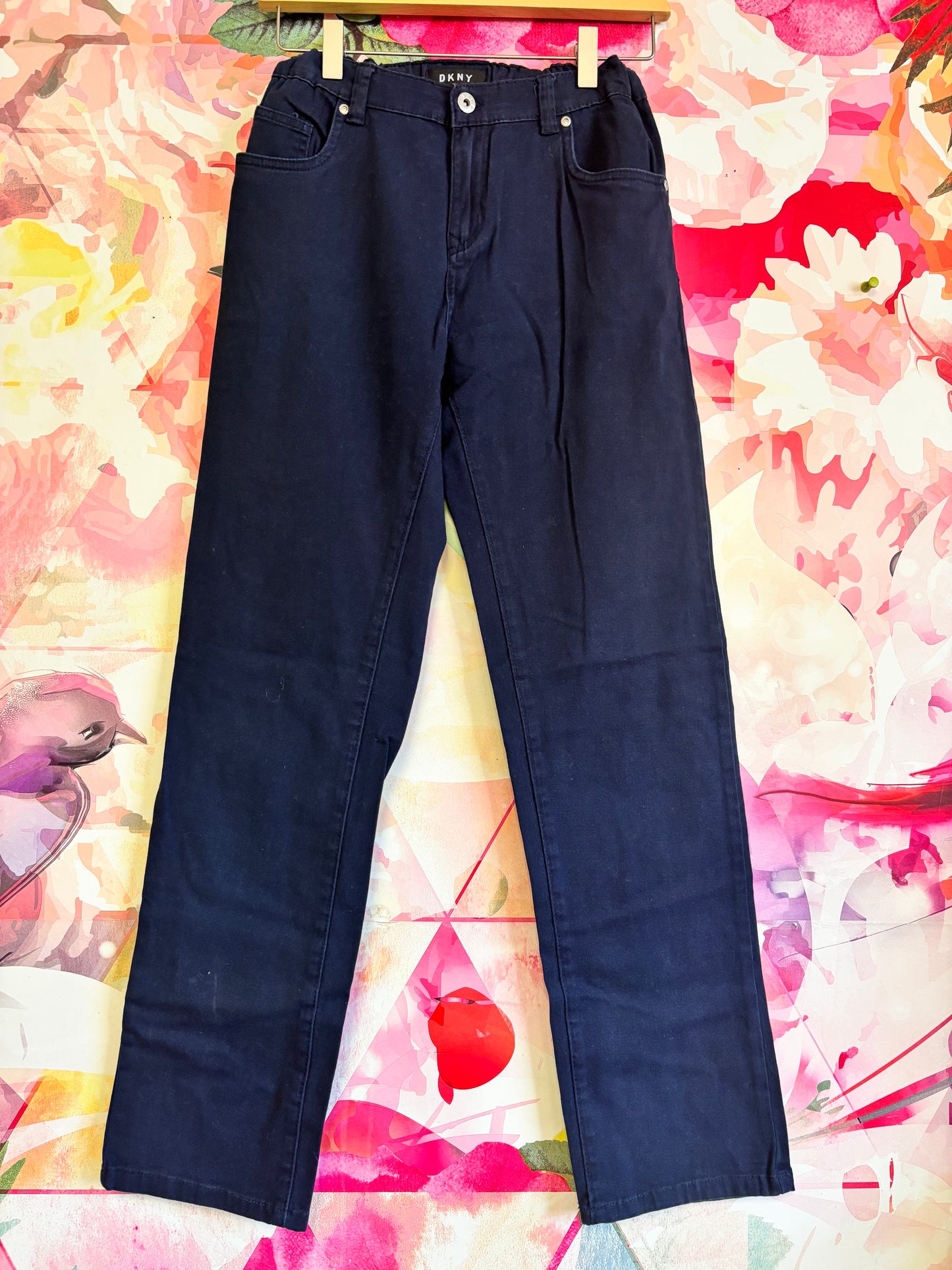 DKNY navy blue pants. Elastic waistband. Size 16/18