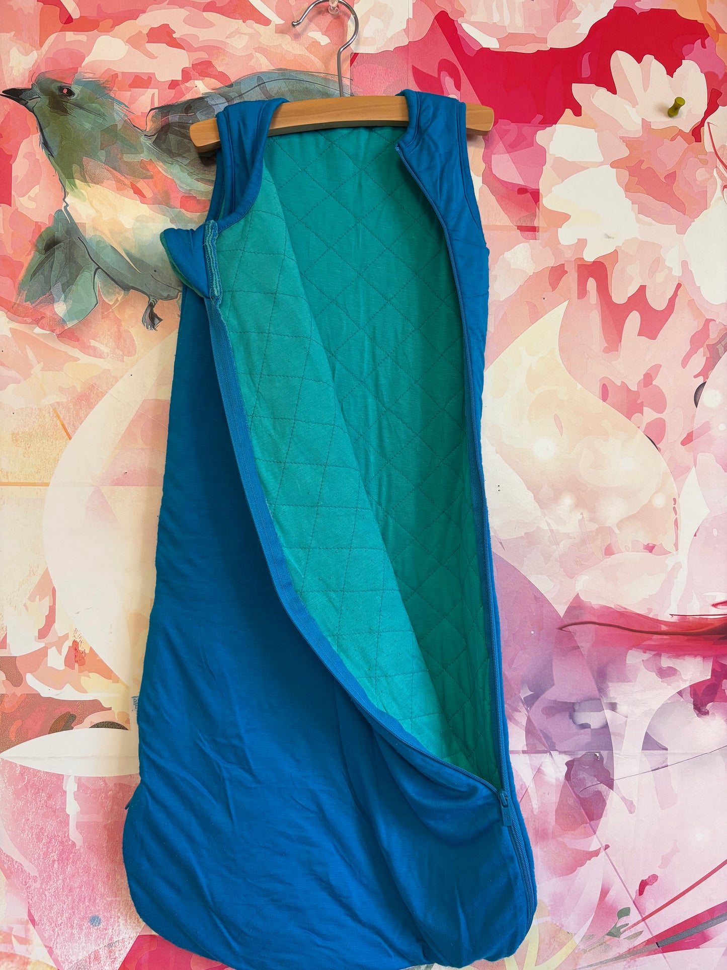 Posh Peanut Blue Sleep Sack. Bamboo Papook Viscose. Size 3-6m.