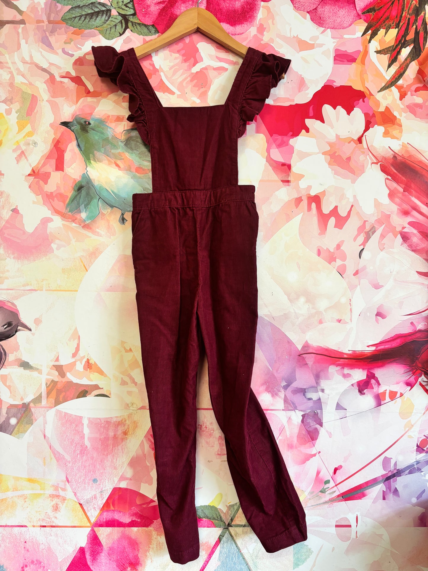 Hope & Henry White Blouse & H&M Burgundy Corduroy Overalls. Size 6T.
